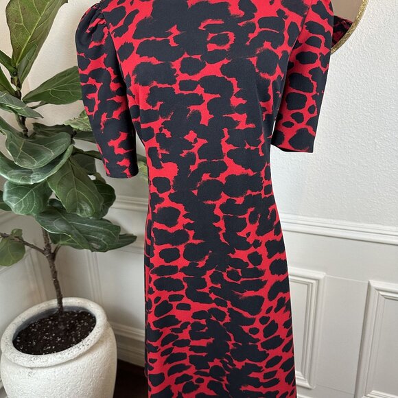 DKNY Leopard Print A-line 3/4 Sleeve Dress – Size 12 - Picture 4 of 14